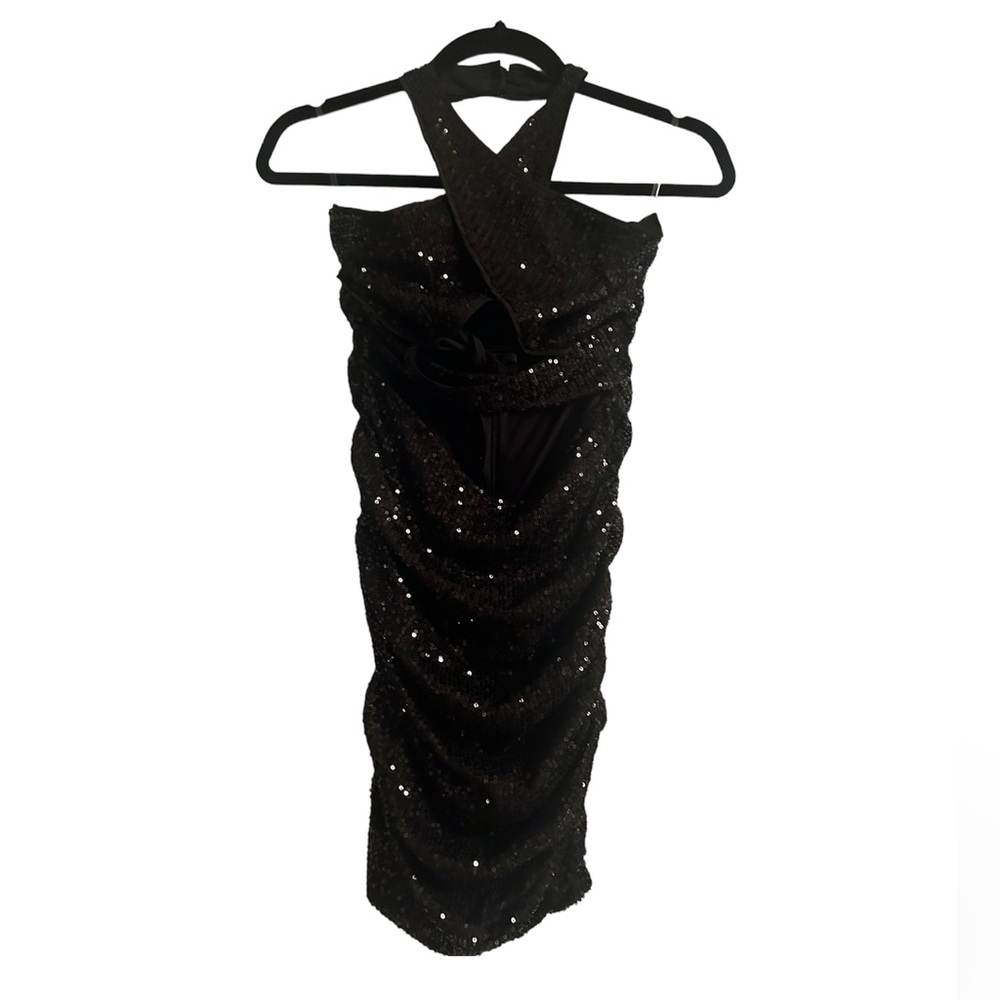 Cherry Mellow Black Sequin Dolls Kill Dress Small NWOT
